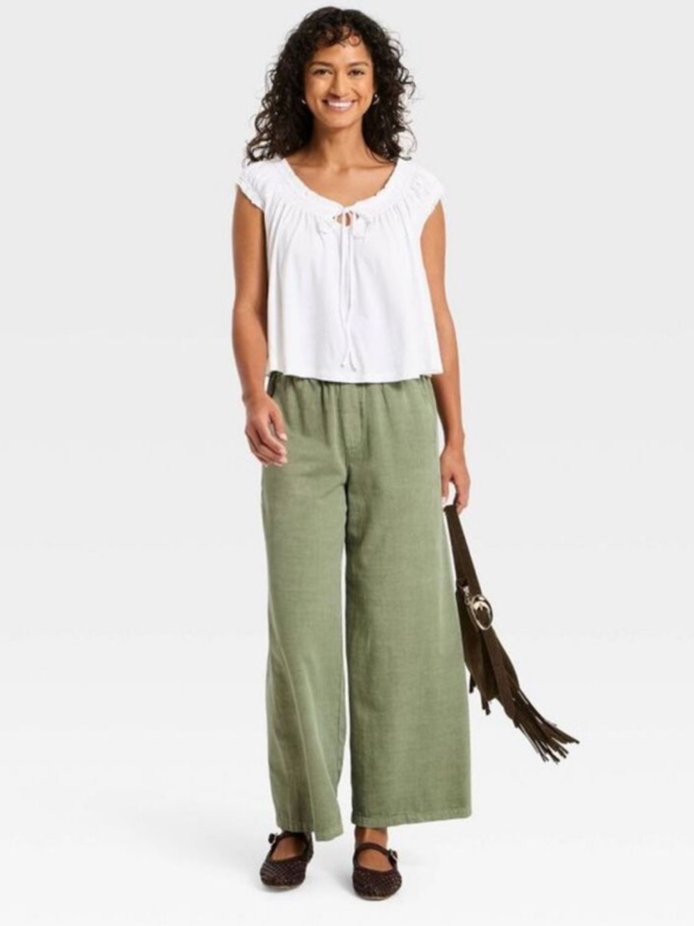Women's High-Rise Regular Fit Ankle Pull-On Pants - Universal Thread Olive Green